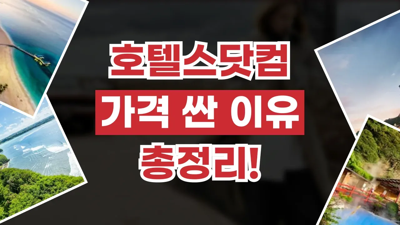 2026년 최신 호텔스닷컴 가격 싼 이유