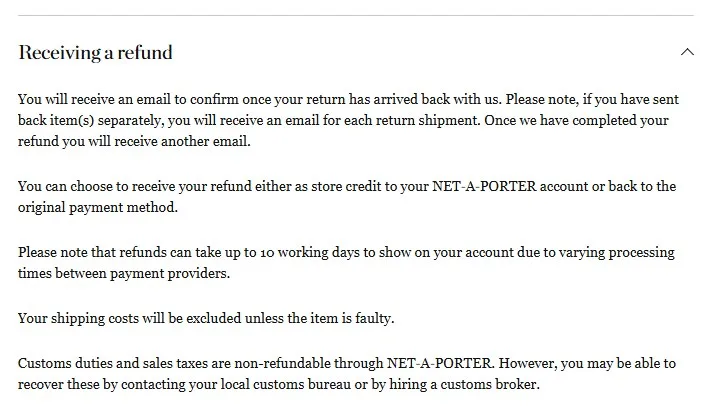 returns exchanges