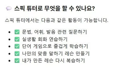 AI 튜터로 할 수 있는 것 AI 튜터로 할 수 있는 것